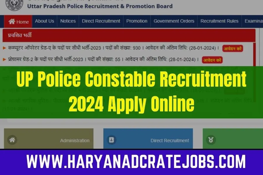 UP Police Constable Recruitment 2024 Apply Online