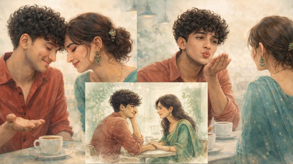 Soft Romantic Café Moment Indian Love Story