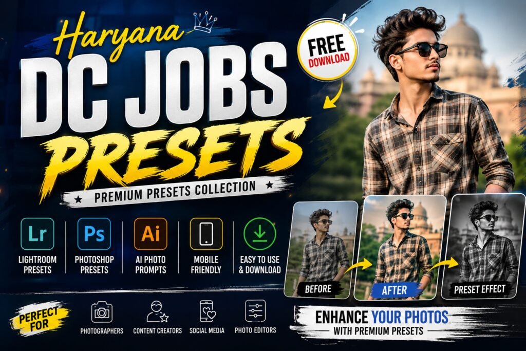 Haryana DC Jobs Presets Download Free